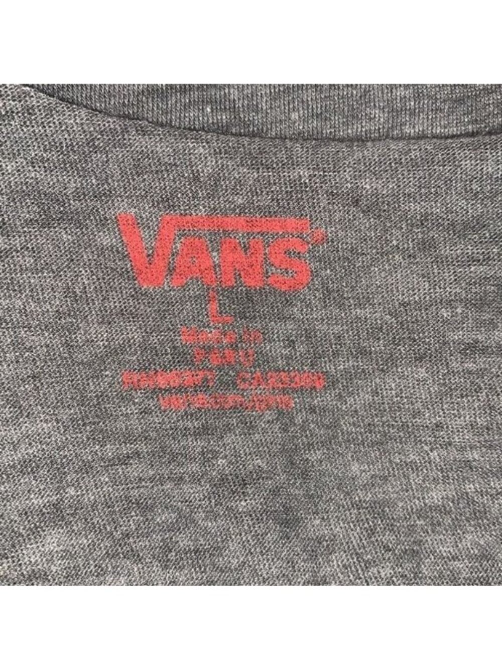 Vans Womens Gray Graphic Cutout T-Shirt Size L With "I Love Vans" Design - Picture 3 of 7